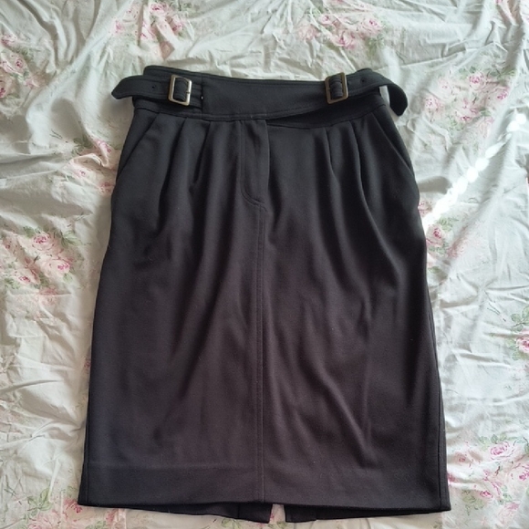 Maeve Dresses & Skirts - Anthropology Maeve Black Pencil Skirt Buckles